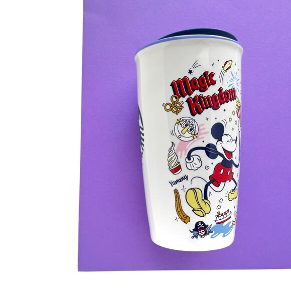 Disney Starbucks Magic Kingdom Tumbler - Porcelain Travel Mug Mickey Mouse - Picture 4 of 10